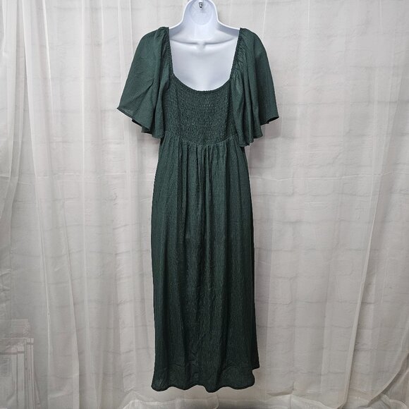 Ott Sage Green Maxi Dress Coquette Boho Cottagecore Prairie L - Picture 7 of 11